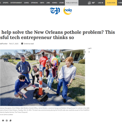 https://www.nola.com/news/matt-wisdom-potholes-new-orleans-artificial-intelligence-street-roads-repairs-work-chatnola-311/article_8cda2372-f2f1-11ef-9f27-0f40d1229bd6.html