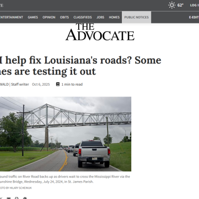 https://www.theadvocate.com/baton_rouge/louisiana-roads-ai-technology/article_24baf0b5-e1a7-4a2c-b96f-f21692564890.html