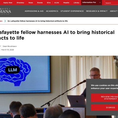 https://louisiana.edu/news/ul-lafayette-fellow-harnesses-ai-bring-historical-artifacts-life